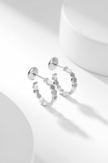 [Regal Gem]BEE LOVE DIAMOND HOOP EARRINGS