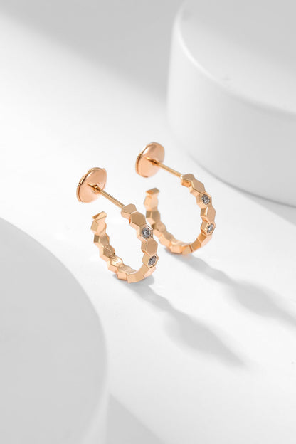 [Regal Gem]BEE LOVE DIAMOND HOOP EARRINGS