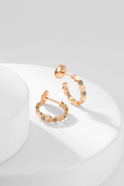 [Regal Gem]BEE LOVE DIAMOND HOOP EARRINGS
