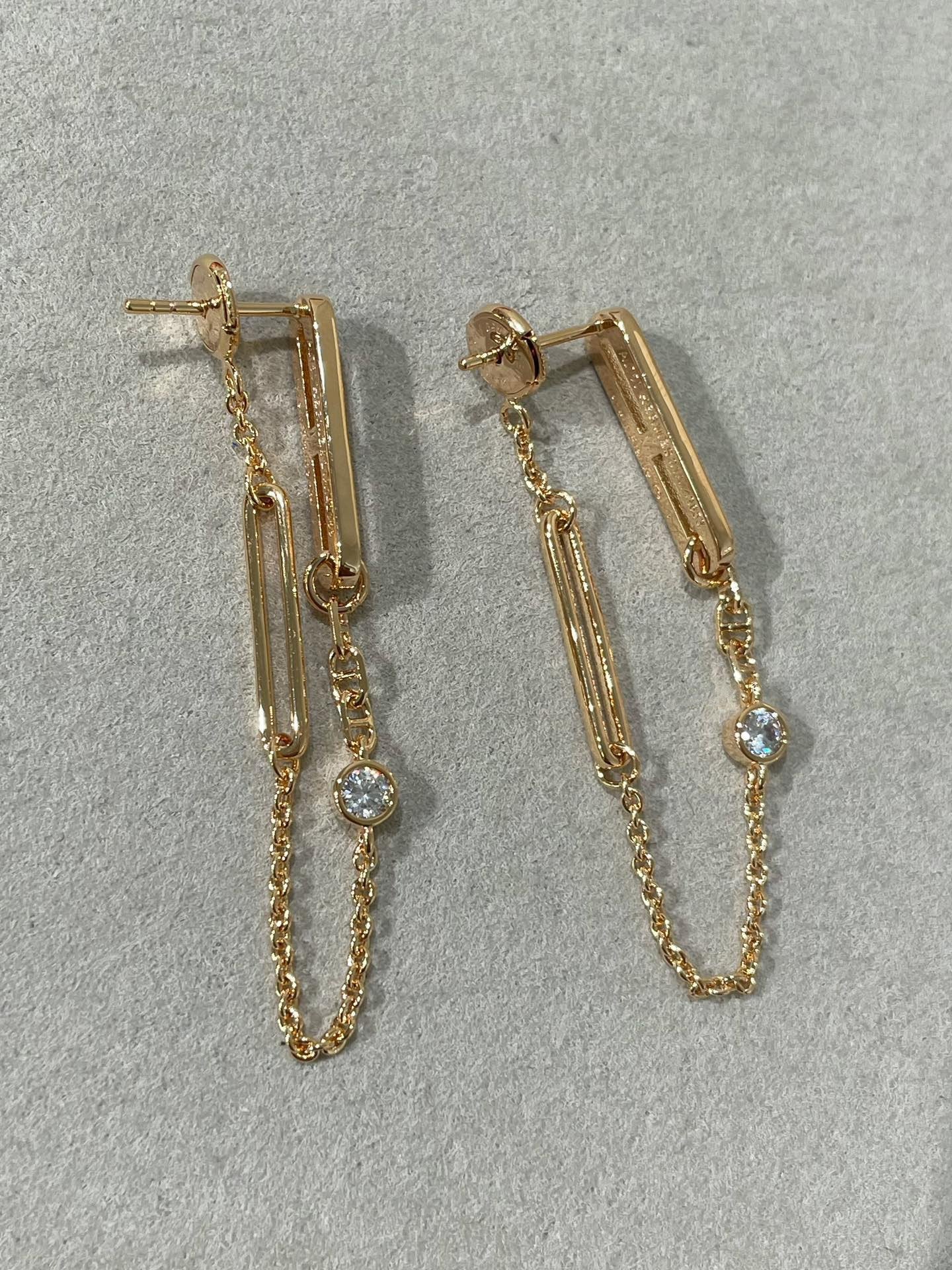 [Regal Gem]CHAINE CHAOS DIAMOND DROP EARRINGS