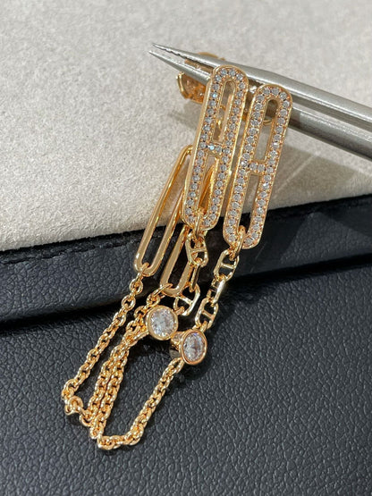 [Regal Gem]CHAINE CHAOS DIAMOND DROP EARRINGS
