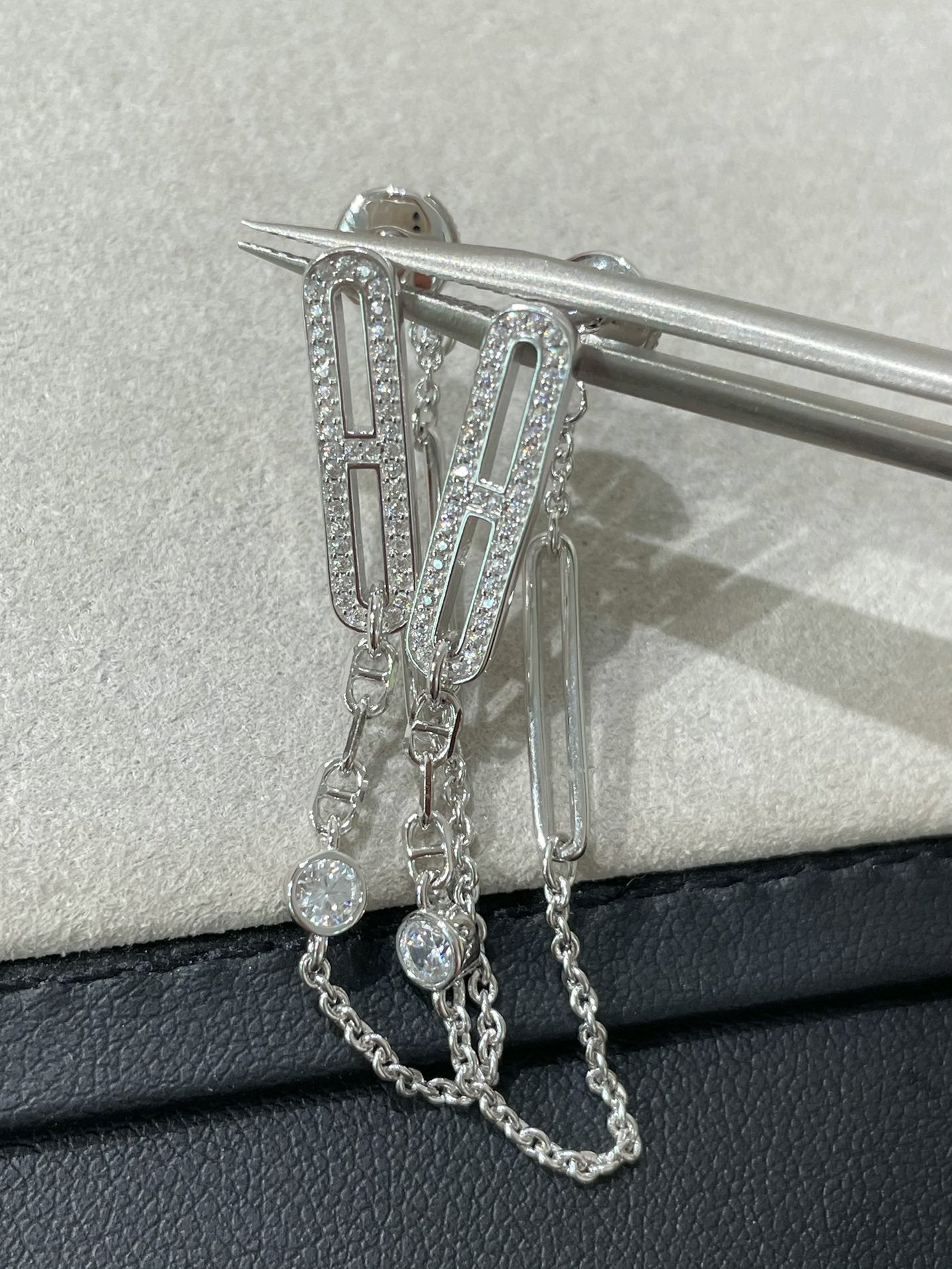 [Regal Gem]CHAINE CHAOS DIAMOND DROP EARRINGS