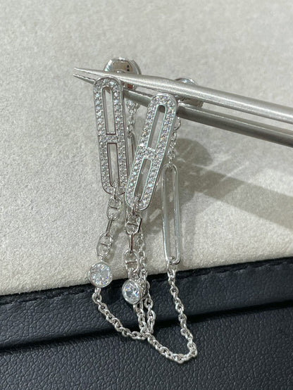 [Regal Gem]CHAINE CHAOS DIAMOND DROP EARRINGS