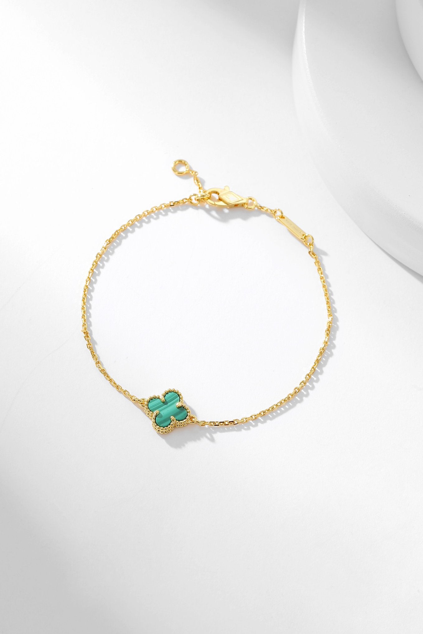 [Regal Gem]CLOVER BRACELET MALACHITE 1 MOTIF