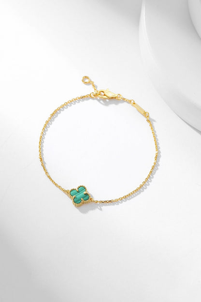 [Regal Gem]CLOVER BRACELET MALACHITE 1 MOTIF