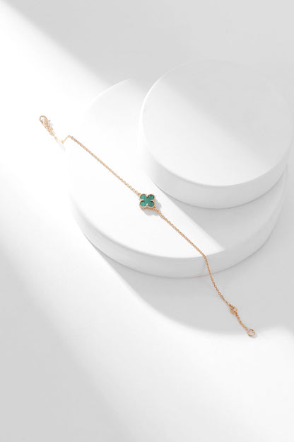 [Regal Gem]CLOVER BRACELET MALACHITE 1 MOTIF
