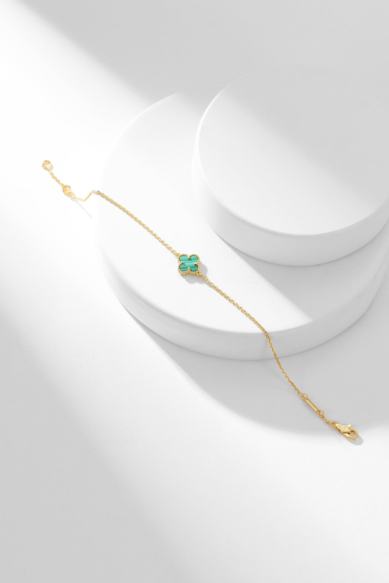 [Regal Gem]CLOVER BRACELET MALACHITE 1 MOTIF