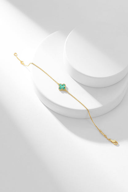 [Regal Gem]CLOVER BRACELET MALACHITE 1 MOTIF