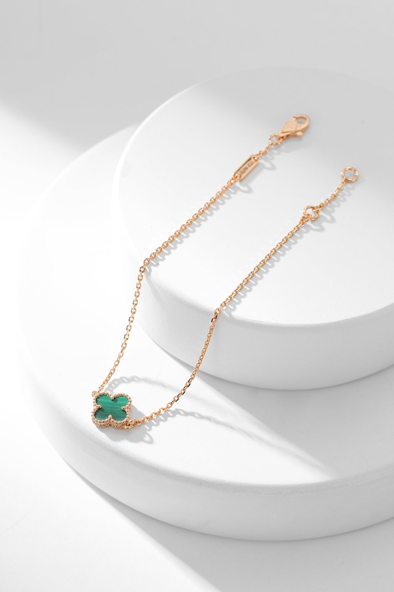 [Regal Gem]CLOVER BRACELET MALACHITE 1 MOTIF