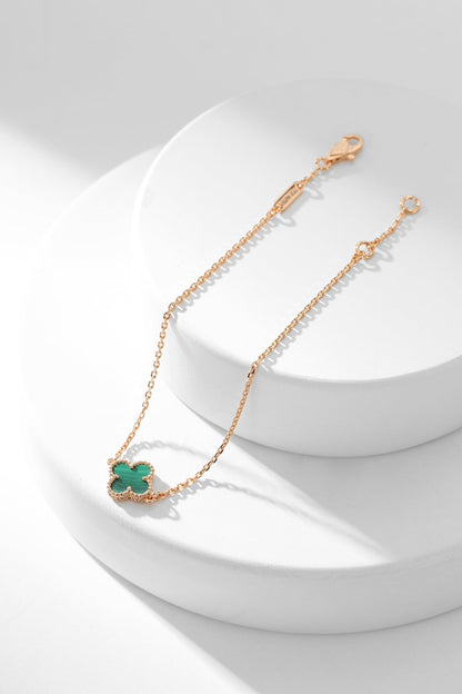 [Regal Gem]CLOVER BRACELET MALACHITE 1 MOTIF