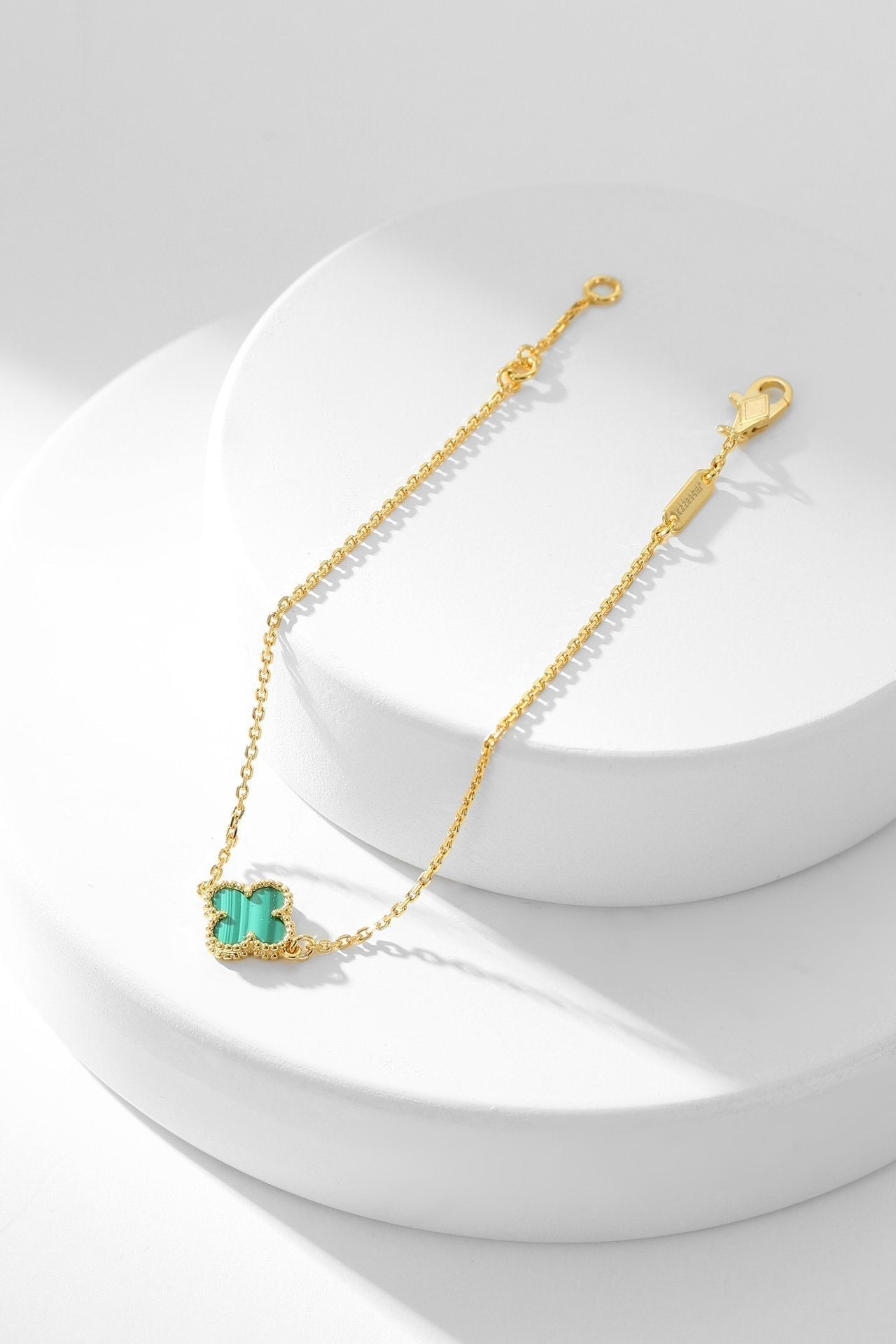 [Regal Gem]CLOVER BRACELET MALACHITE 1 MOTIF