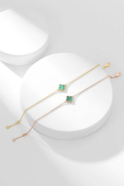 [Regal Gem]CLOVER BRACELET MALACHITE 1 MOTIF