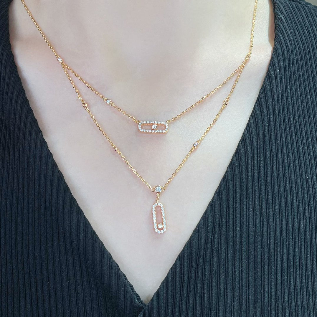 [Regal Gem]MOVE 2 ROW DIAMOND NECKLACE