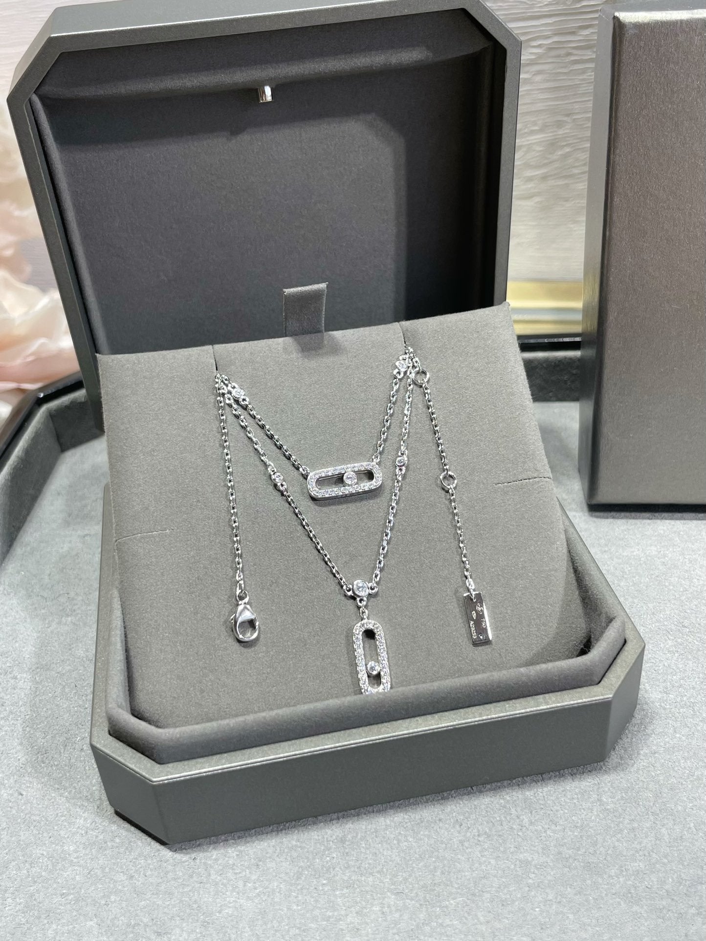 [Regal Gem]MOVE 2 ROW DIAMOND NECKLACE