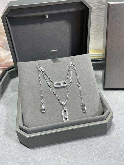 [Regal Gem]MOVE 2 ROW DIAMOND NECKLACE