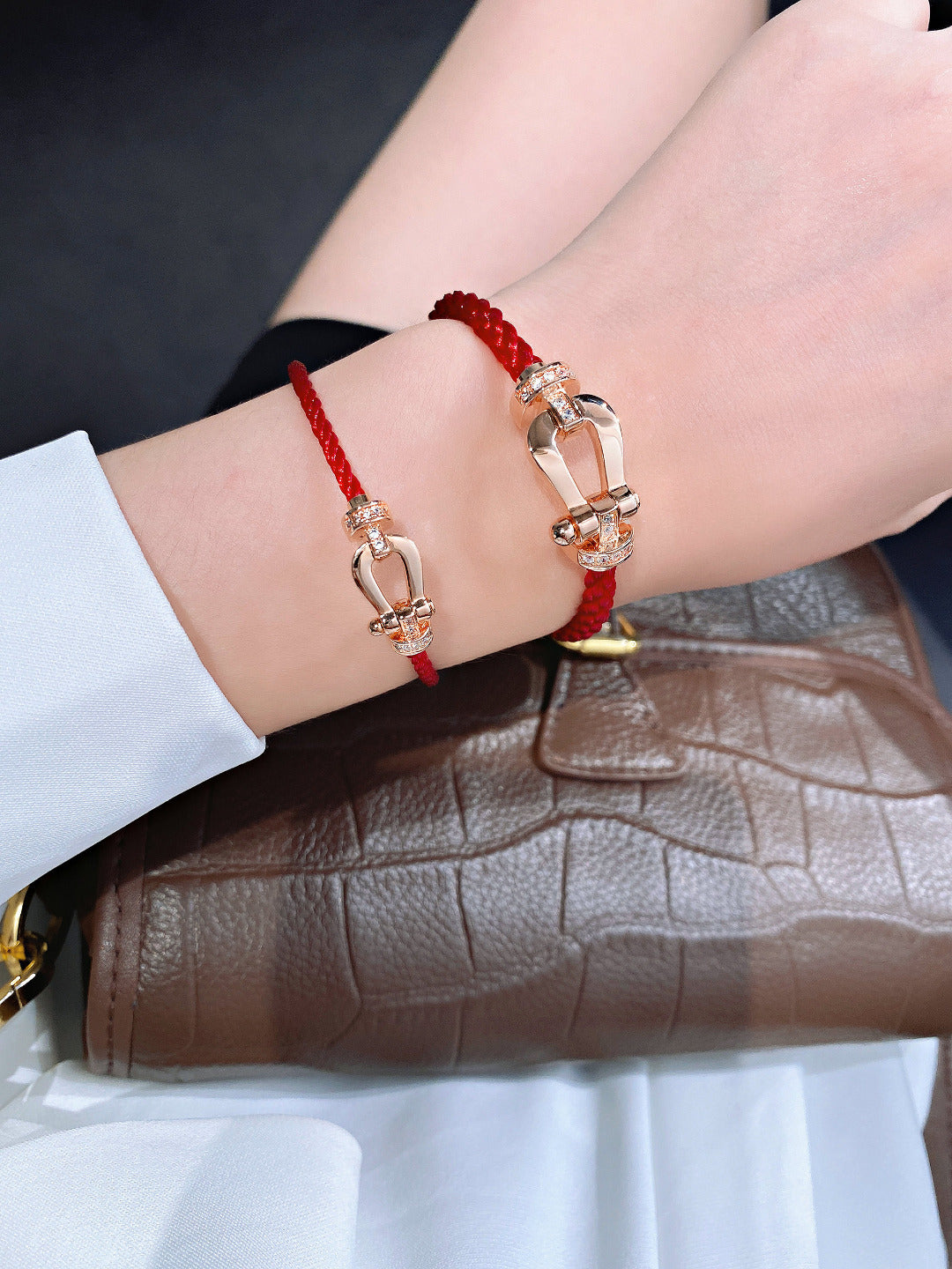 [Regal Gem]FORCE 10 HALF DIAMOND PINK GOLD RED CORDERI LARGE AND MEDIUM MODEL