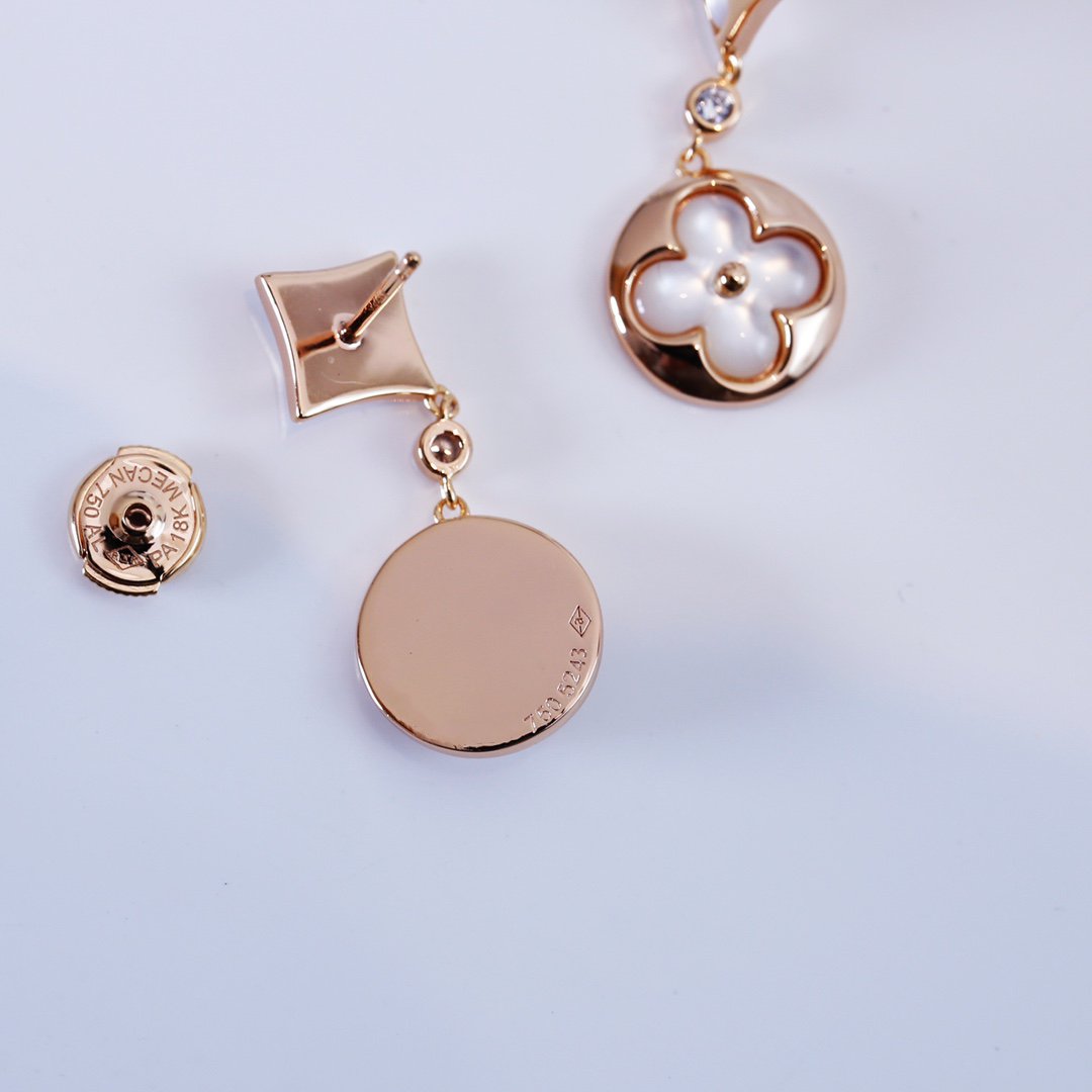 [Regal Gem]STAR AND SUN PINK GOLD MOP DROP EARRINGS