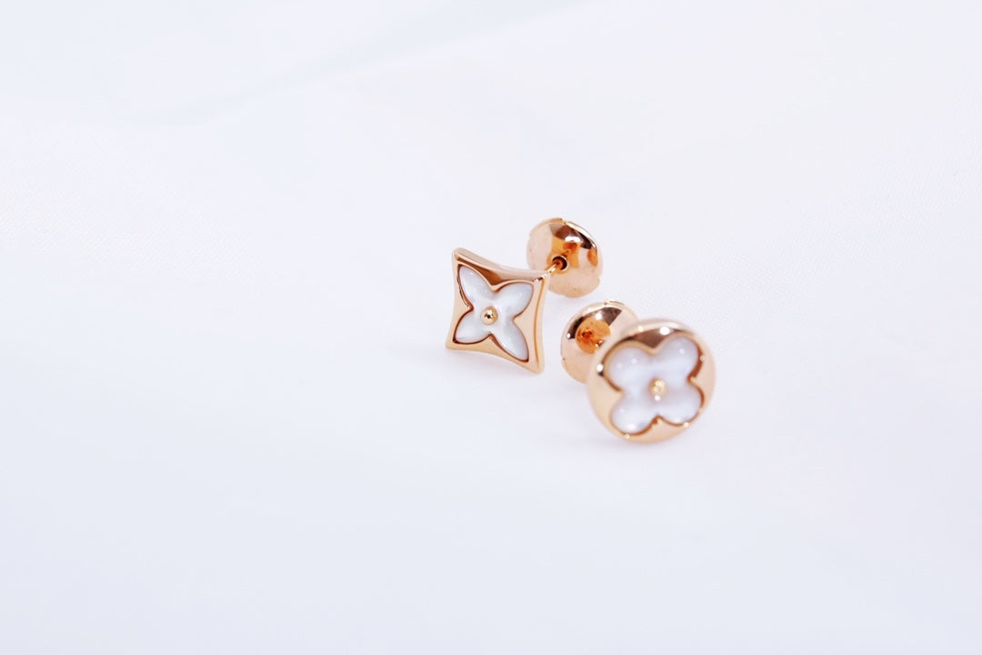 [Regal Gem]STAR AND SUN PINK GOLD MOP STUD EARRINGS