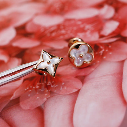 [Regal Gem]STAR AND SUN PINK GOLD MOP STUD EARRINGS