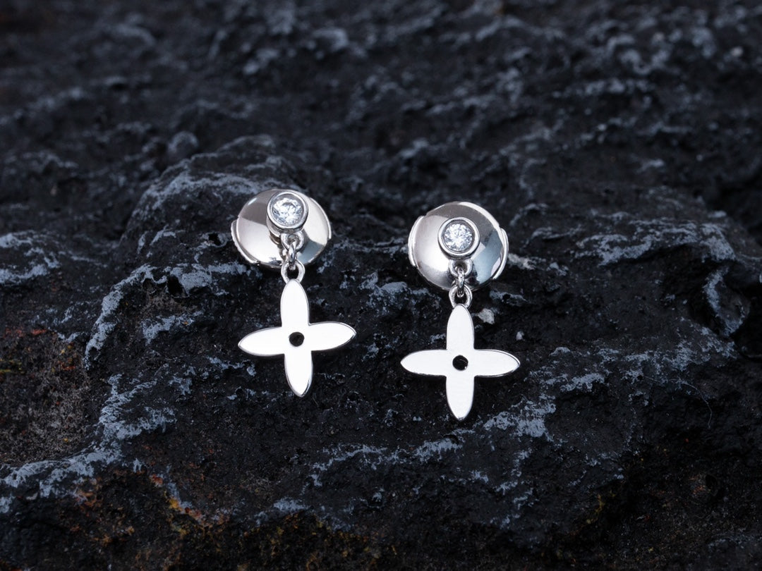 [Regal Gem]VIDYLLE SILVER DIAMOND MINI DROP EARRINGS