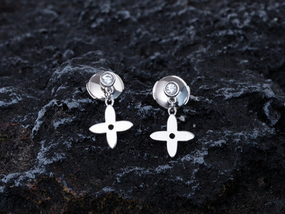 [Regal Gem]VIDYLLE SILVER DIAMOND MINI DROP EARRINGS