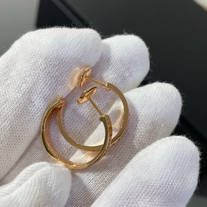 [Regal Gem]LOVE DIAMOND PINK GOLD HOOP EARRINGS