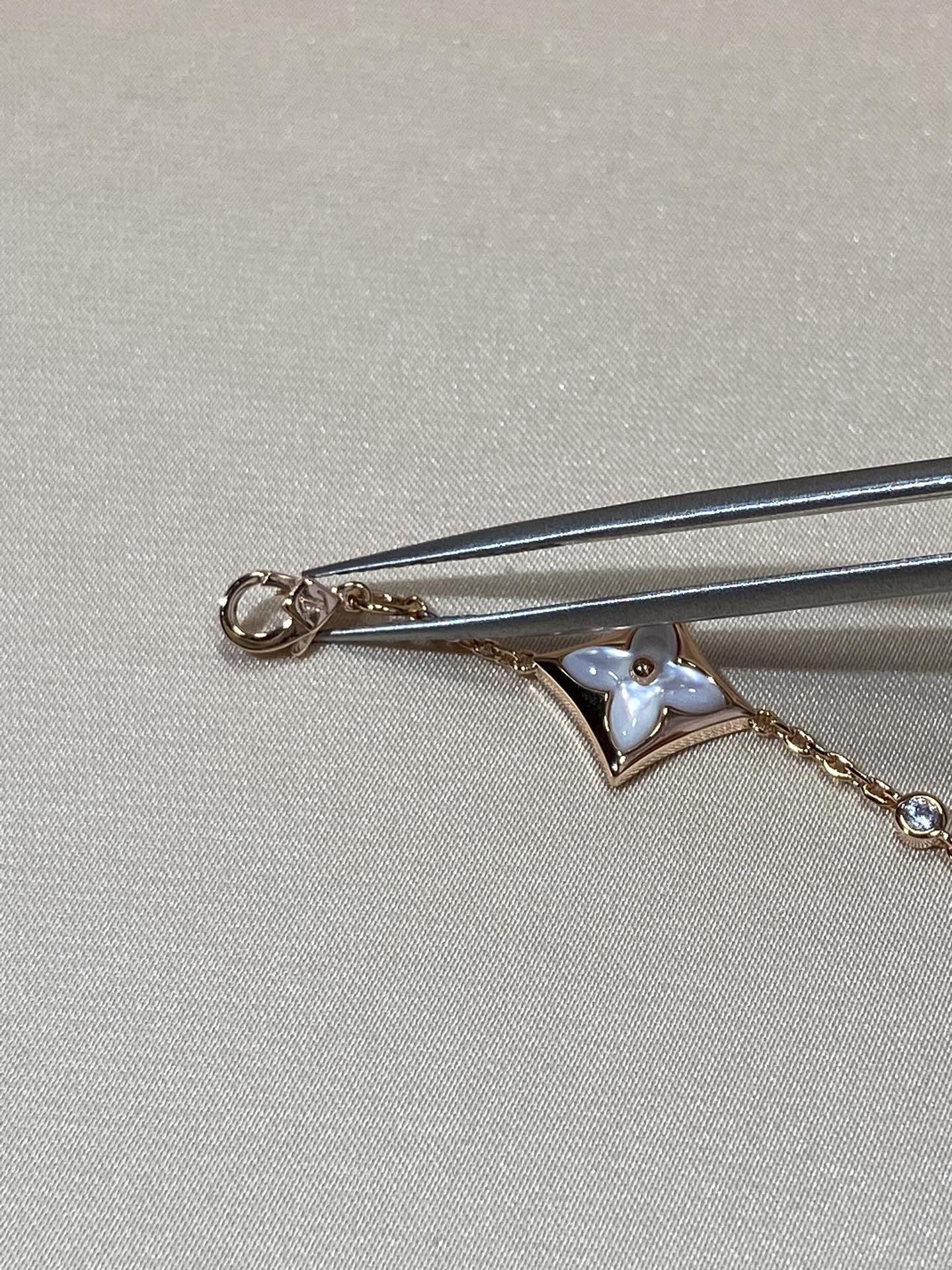 [Regal Gem]STAR 4 MOTIF MOP DIAMOND PINK GOLD BRACELET