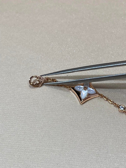 [Regal Gem]STAR 4 MOTIF MOP DIAMOND PINK GOLD BRACELET