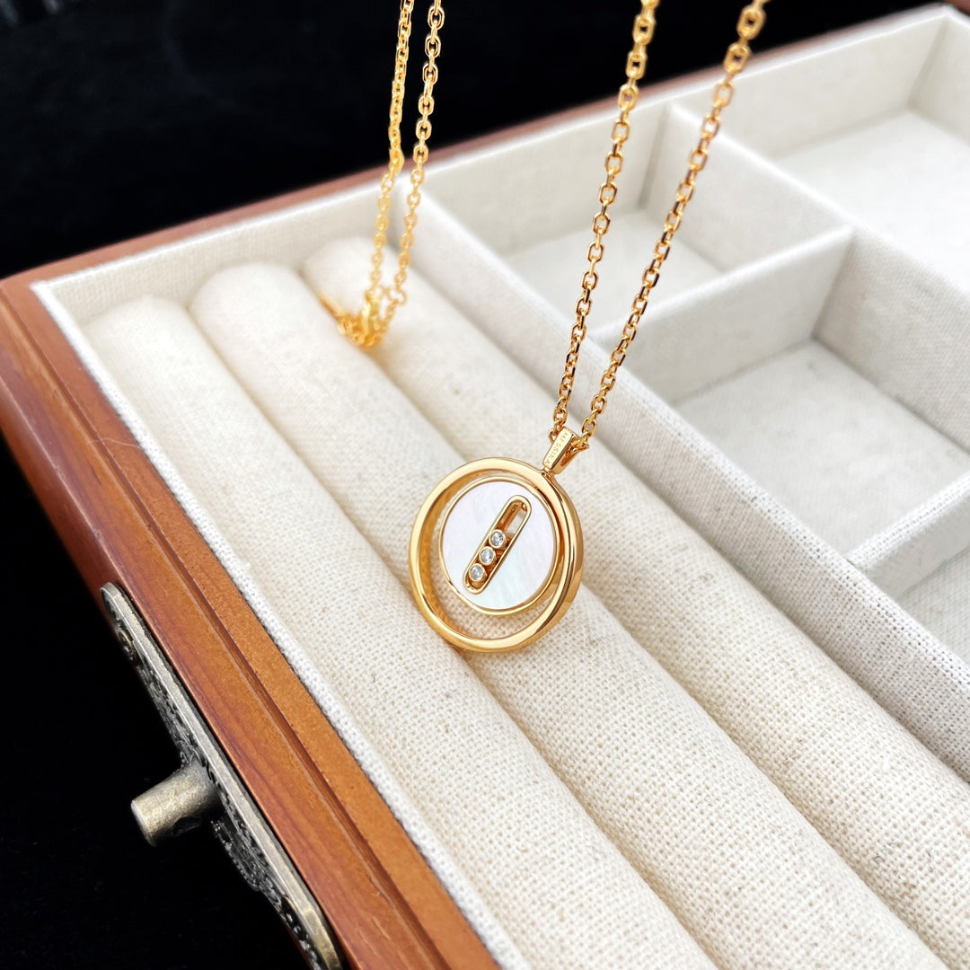 [Regal Gem]Demo MOVE MOP PINK GOLD NECKLACE