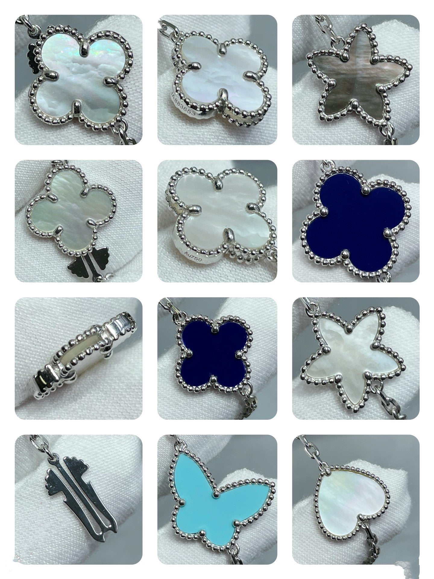 [Regal Gem]LUCKY CLOVER SILVER 11 MOTIF NECKLACE