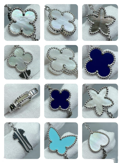 [Regal Gem]LUCKY CLOVER SILVER 11 MOTIF NECKLACE
