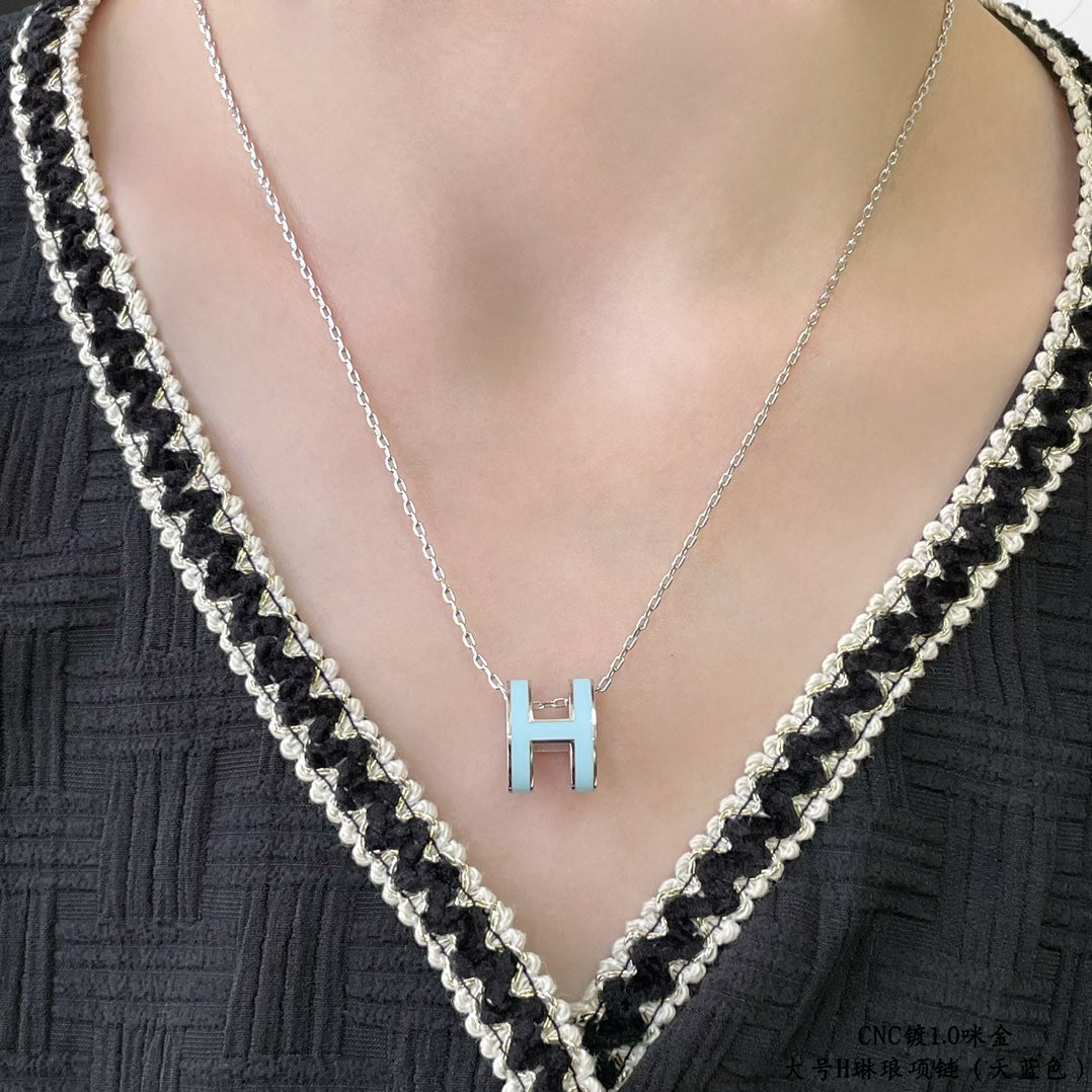 [Regal Gem]POP H SKY BLUE NECKLACE