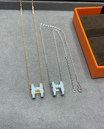 [Regal Gem]POP H SKY BLUE NECKLACE