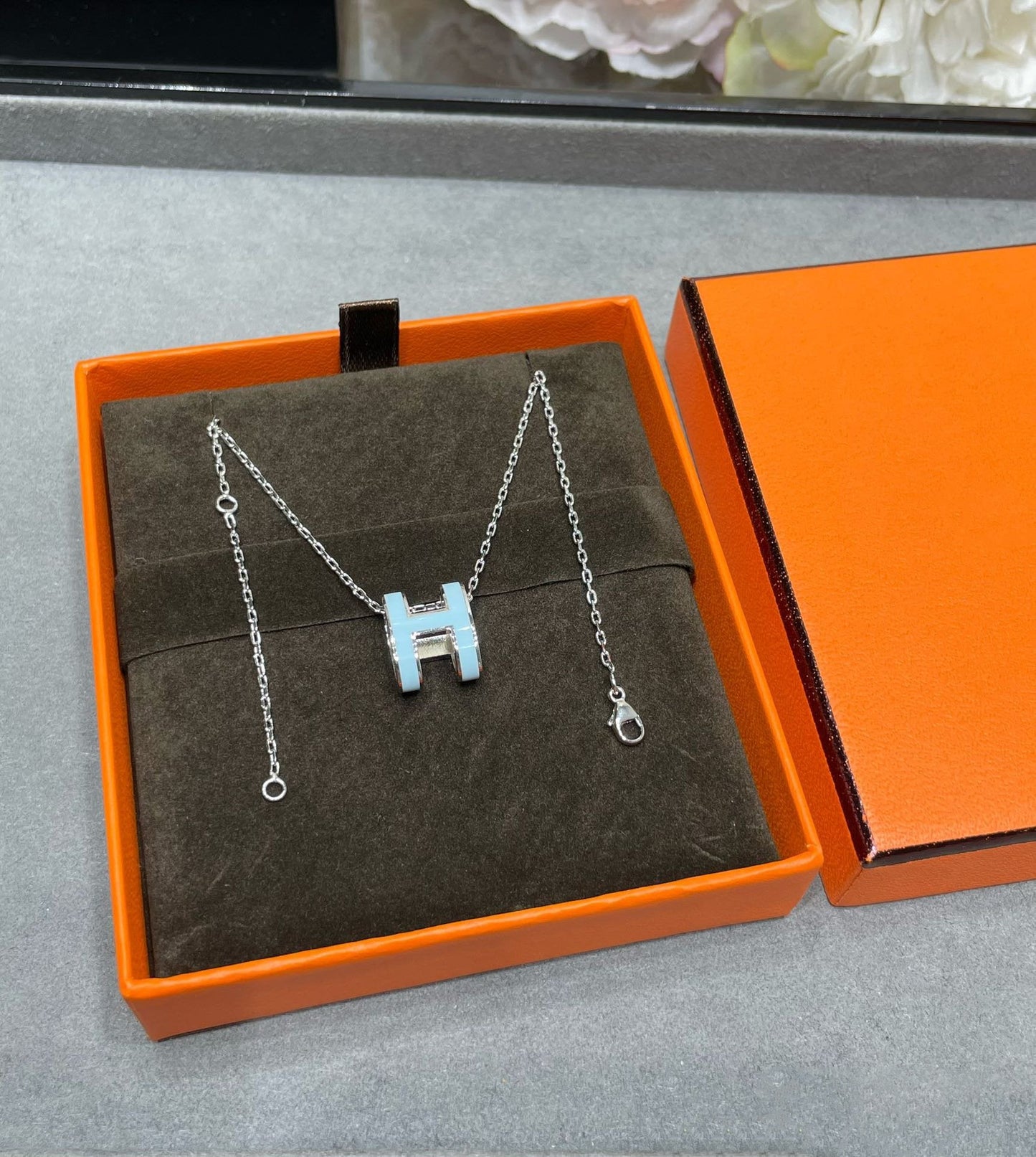 [Regal Gem]POP H SKY BLUE NECKLACE