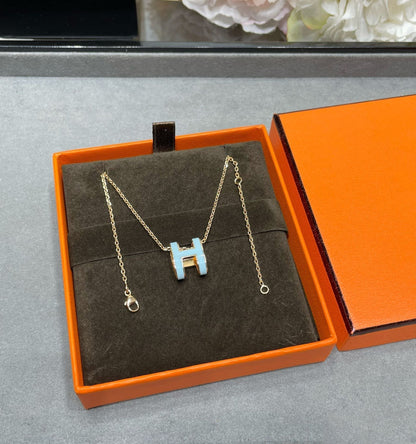 [Regal Gem]POP H SKY BLUE NECKLACE