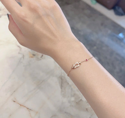 [Regal Gem]FORCE 10 DIAMOND CHAIN LINK PINK GOLD BRACELET