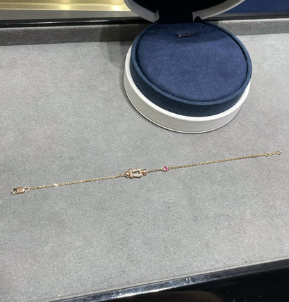 [Regal Gem]FORCE 10 DIAMOND CHAIN LINK PINK GOLD BRACELET
