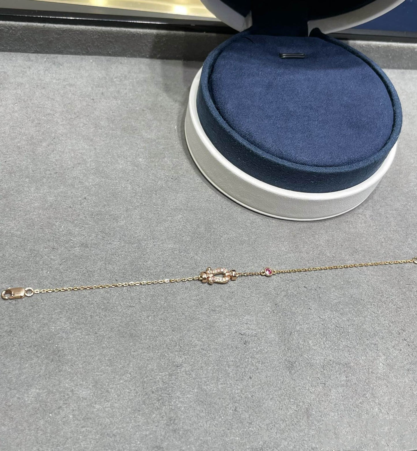 [Regal Gem]FORCE 10 DIAMOND CHAIN LINK PINK GOLD BRACELET