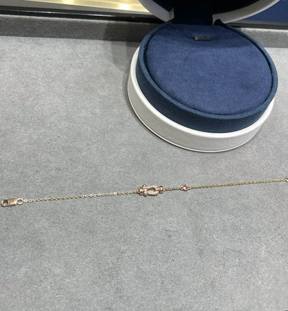 [Regal Gem]FORCE 10 DIAMOND CHAIN LINK PINK GOLD BRACELET