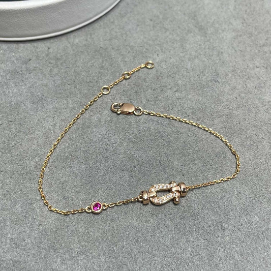 [Regal Gem]FORCE 10 DIAMOND CHAIN LINK PINK GOLD BRACELET