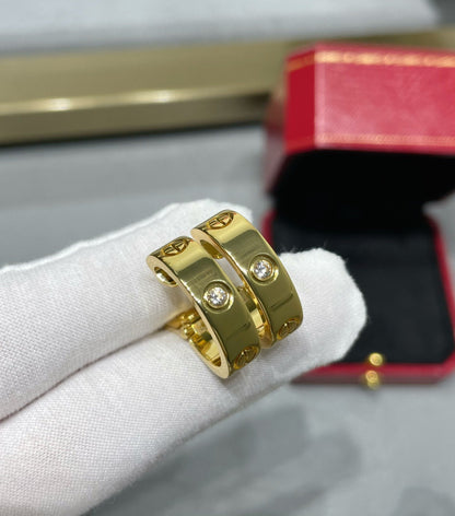 [Regal Gem]LOVE 5.5MM 1 DIAMOND EARRINGS
