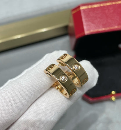 [Regal Gem]LOVE 5.5MM 1 DIAMOND EARRINGS