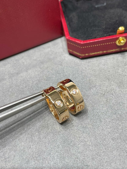 [Regal Gem]LOVE 5.5MM 1 DIAMOND EARRINGS
