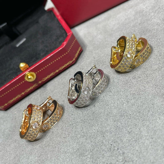 [Regal Gem]LOVE 5.5MM DIAMOND PAVED EARRINGS