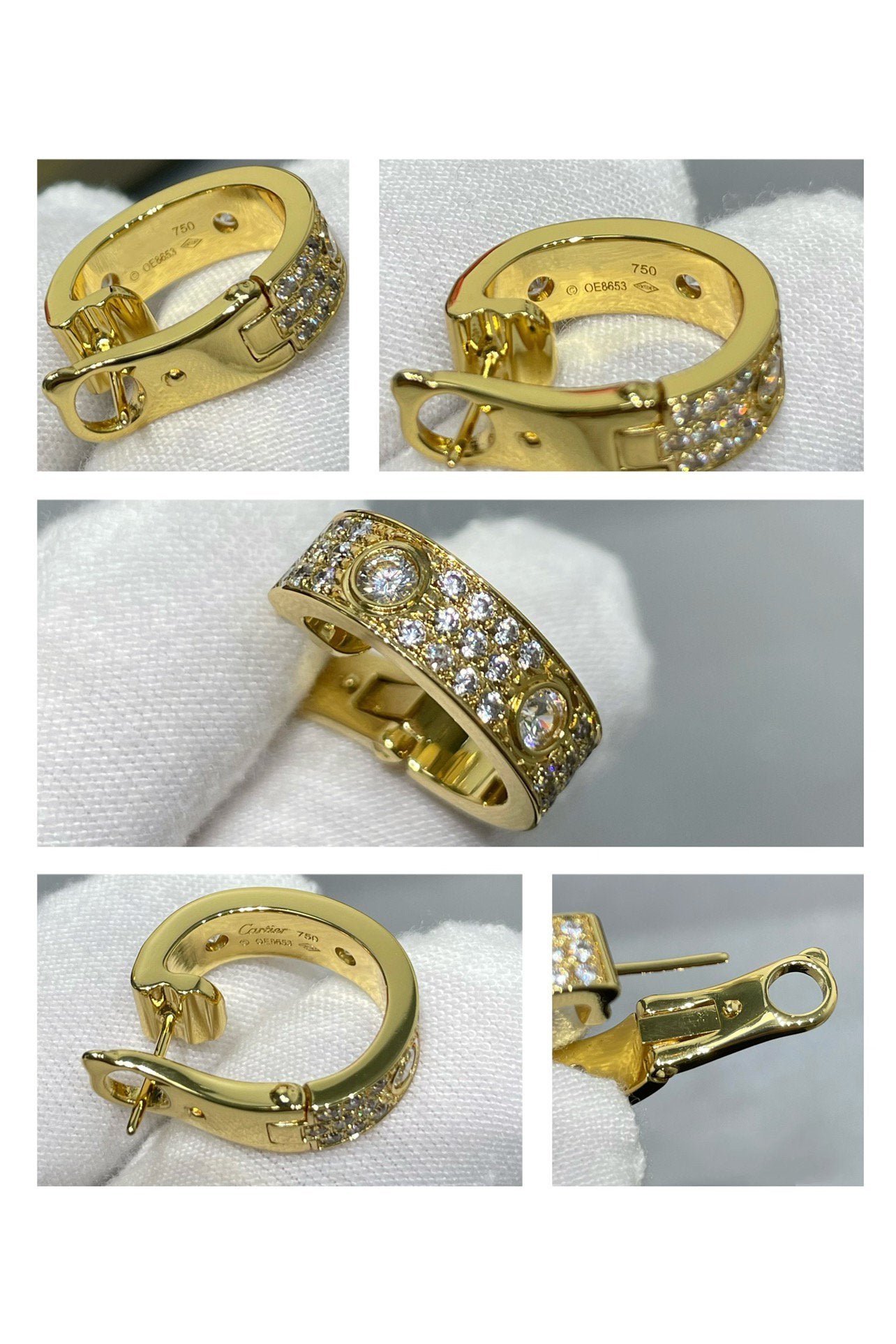 [Regal Gem]LOVE 5.5MM DIAMOND PAVED EARRINGS