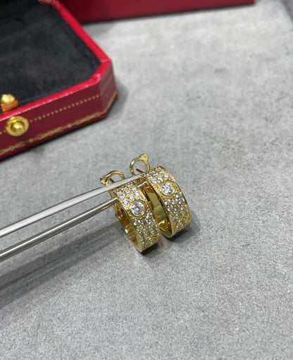 [Regal Gem]LOVE 5.5MM DIAMOND PAVED EARRINGS