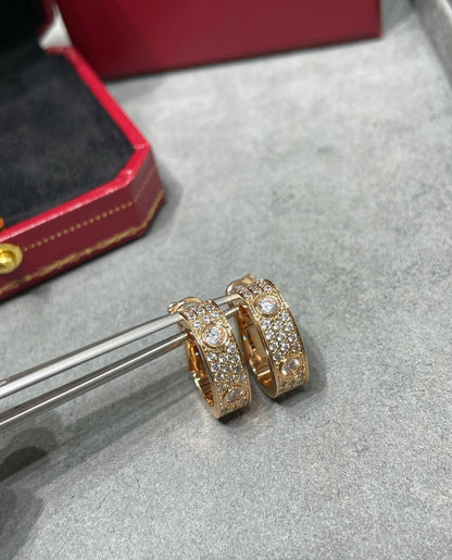 [Regal Gem]LOVE 5.5MM DIAMOND PAVED EARRINGS