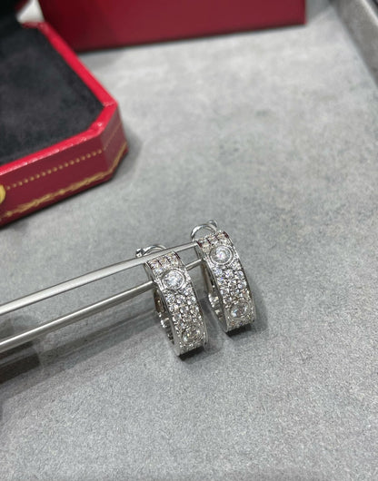 [Regal Gem]LOVE 5.5MM DIAMOND PAVED EARRINGS