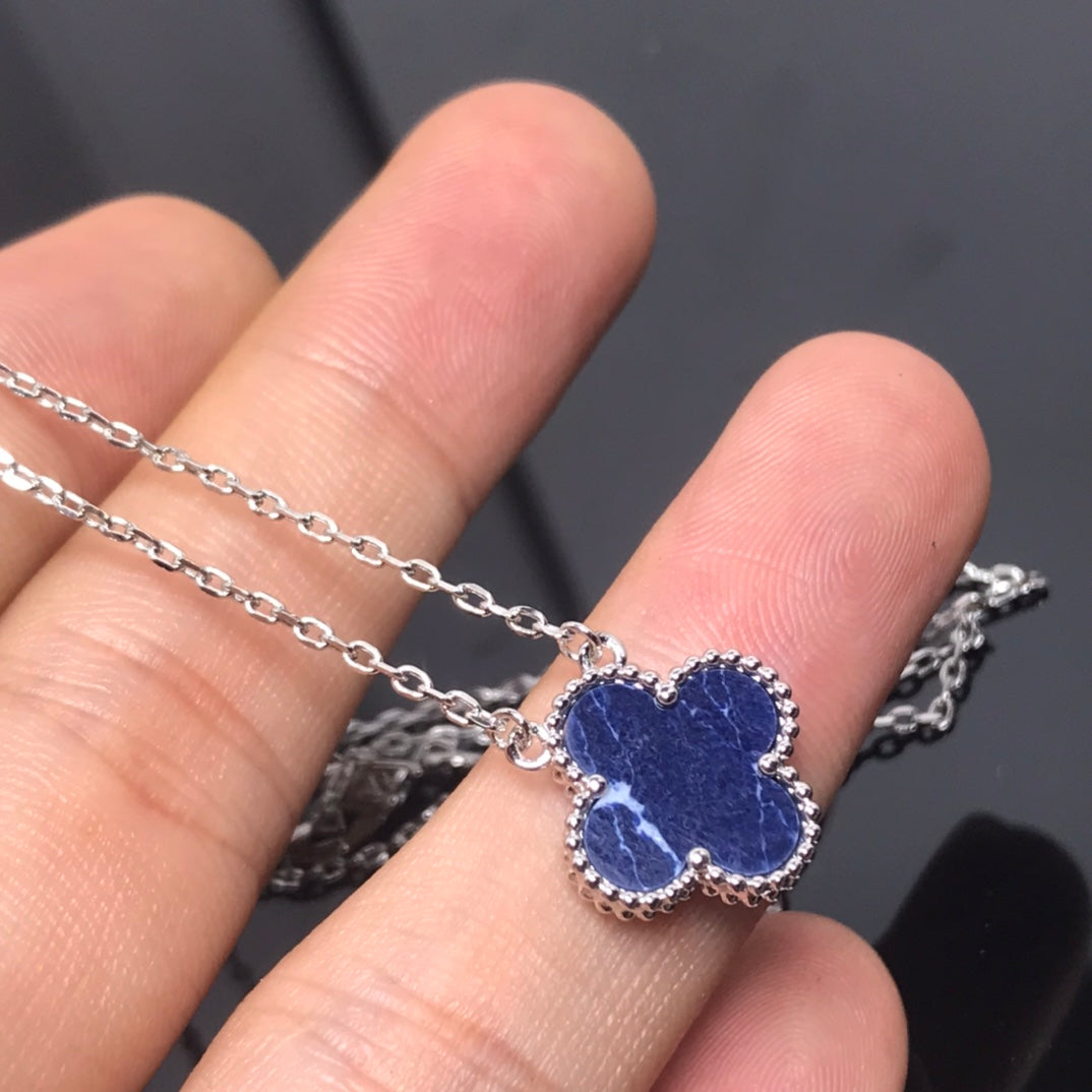 [Regal Gem]CLOVER PIETERSITE SILVER LONG NECKLACE