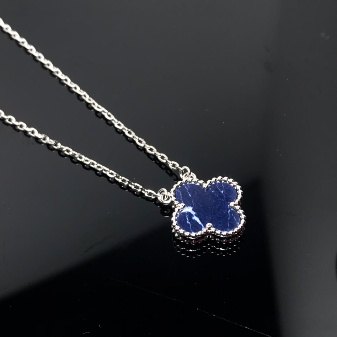 [Regal Gem]CLOVER PIETERSITE SILVER LONG NECKLACE